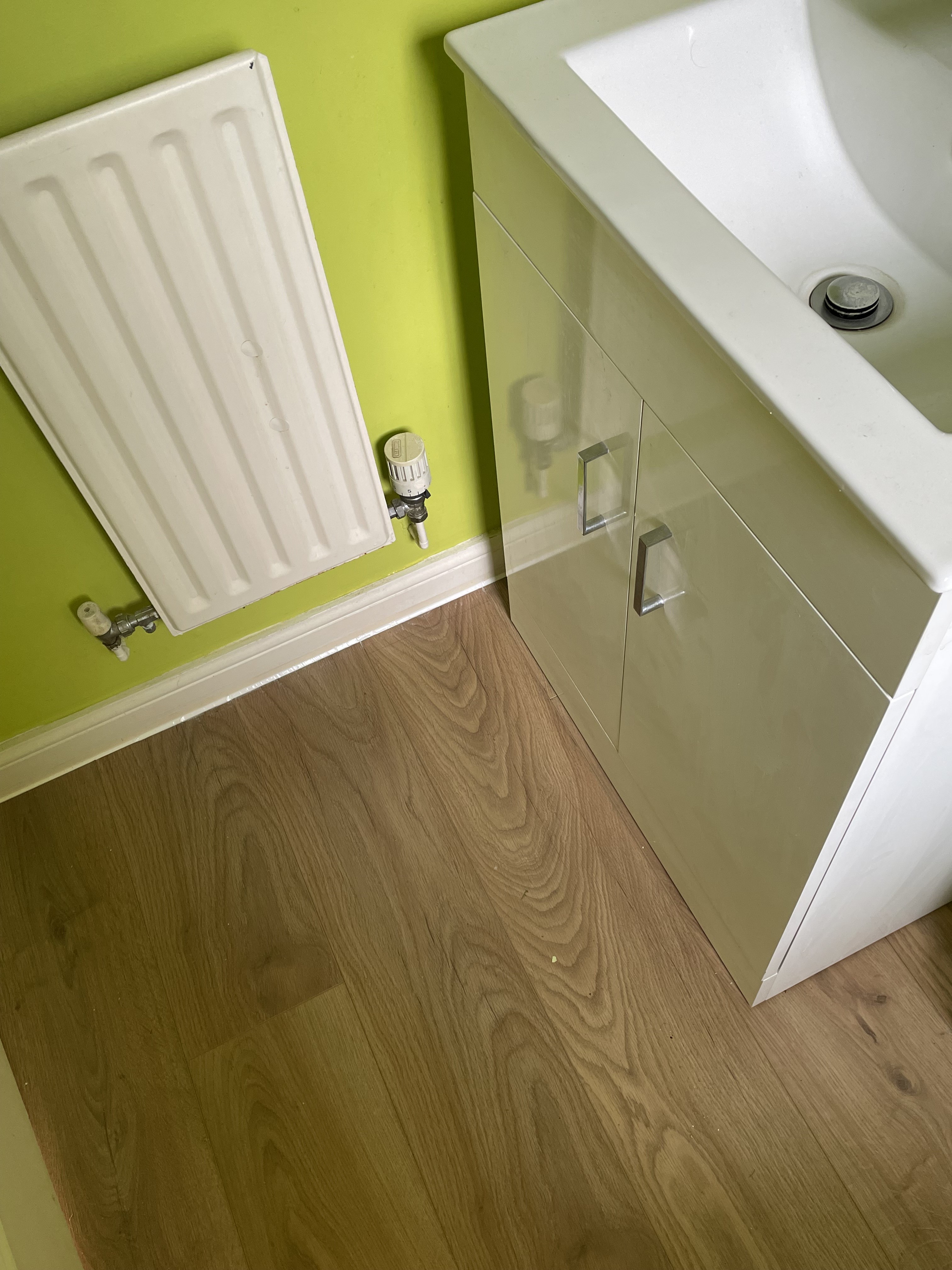 Cloakroom water resistant laminate flooring