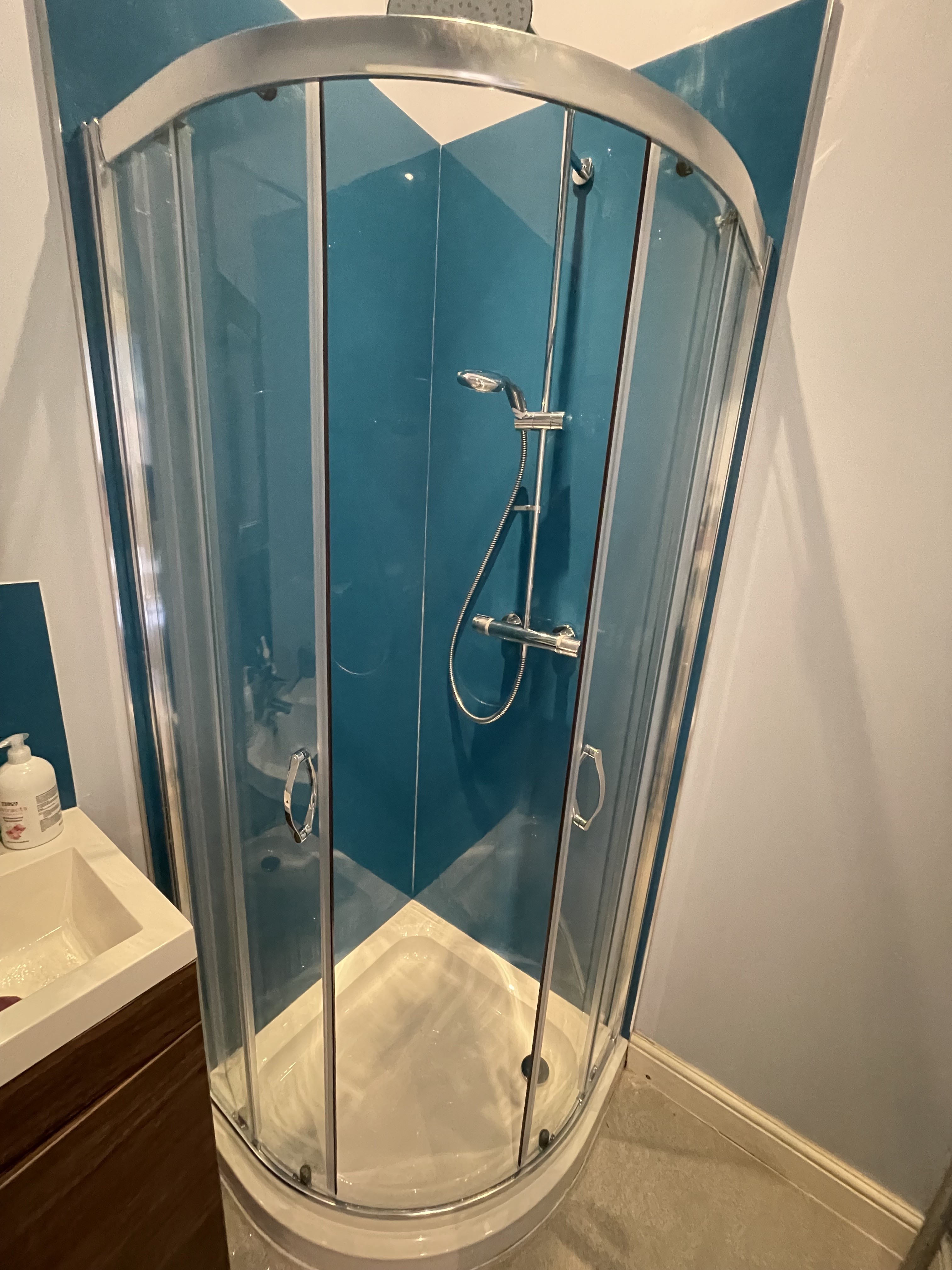 Curved shower screeen